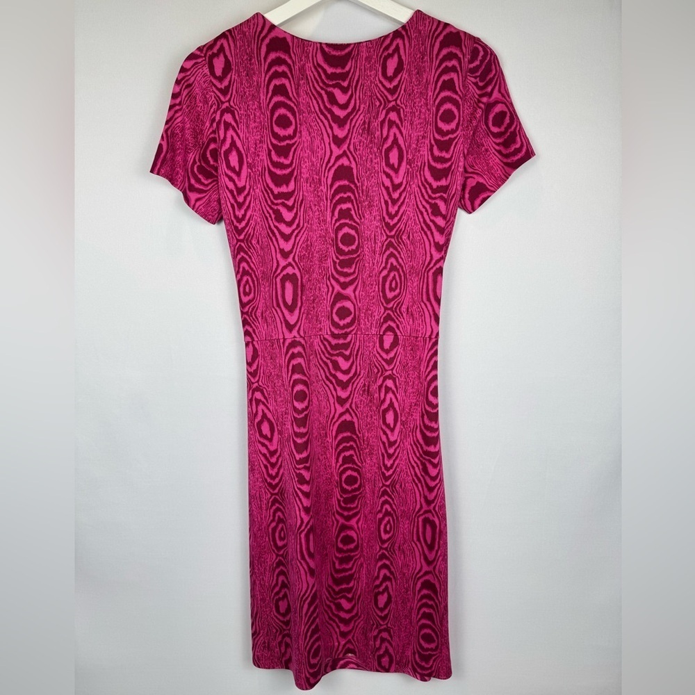 Diane von Furstenberg Zoe Dress Silk Jersey Short Sleeves Fuchsia Stretch Size 6 - Picture 7 of 11